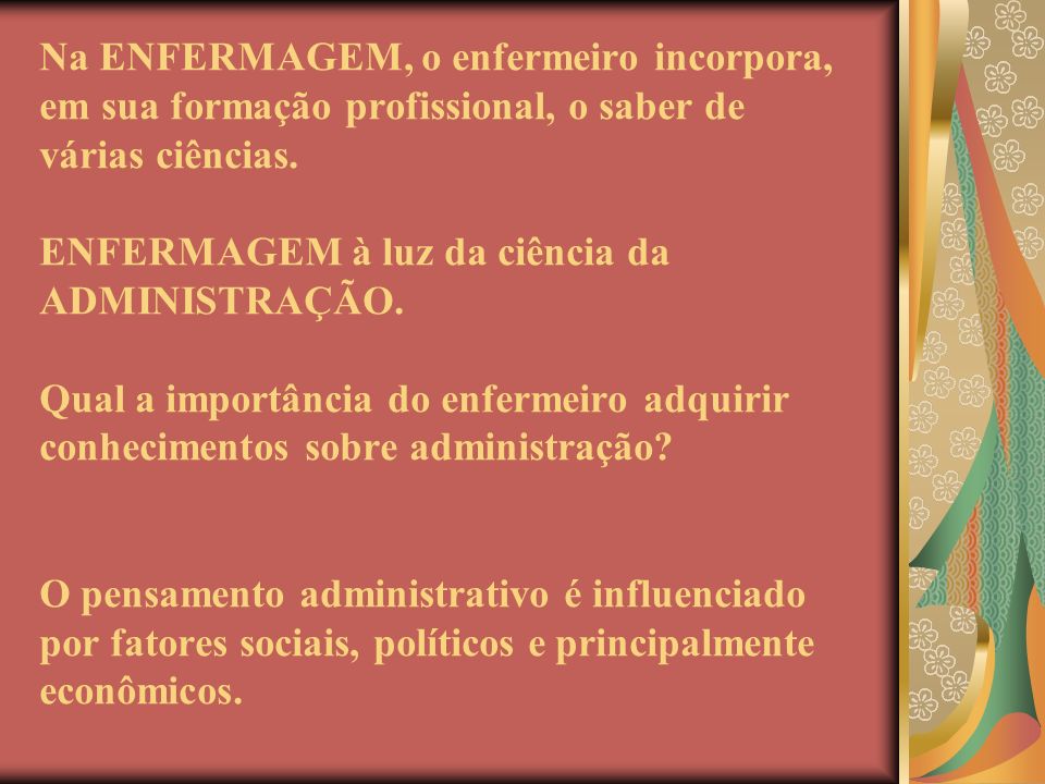 ¿Qual a importância da administração na enfermagem?