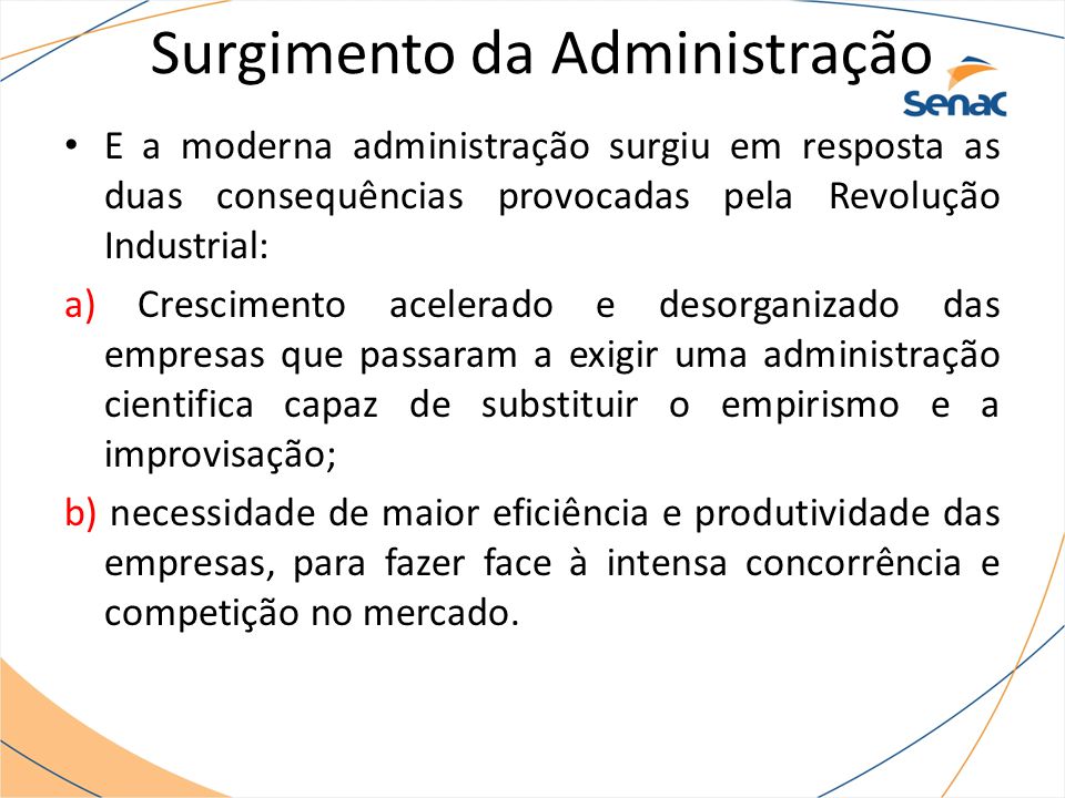 ¿Como surgiu a administração?