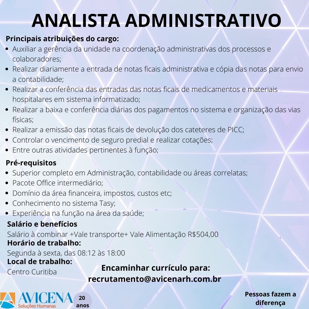 ¿O que é analista administrativo?