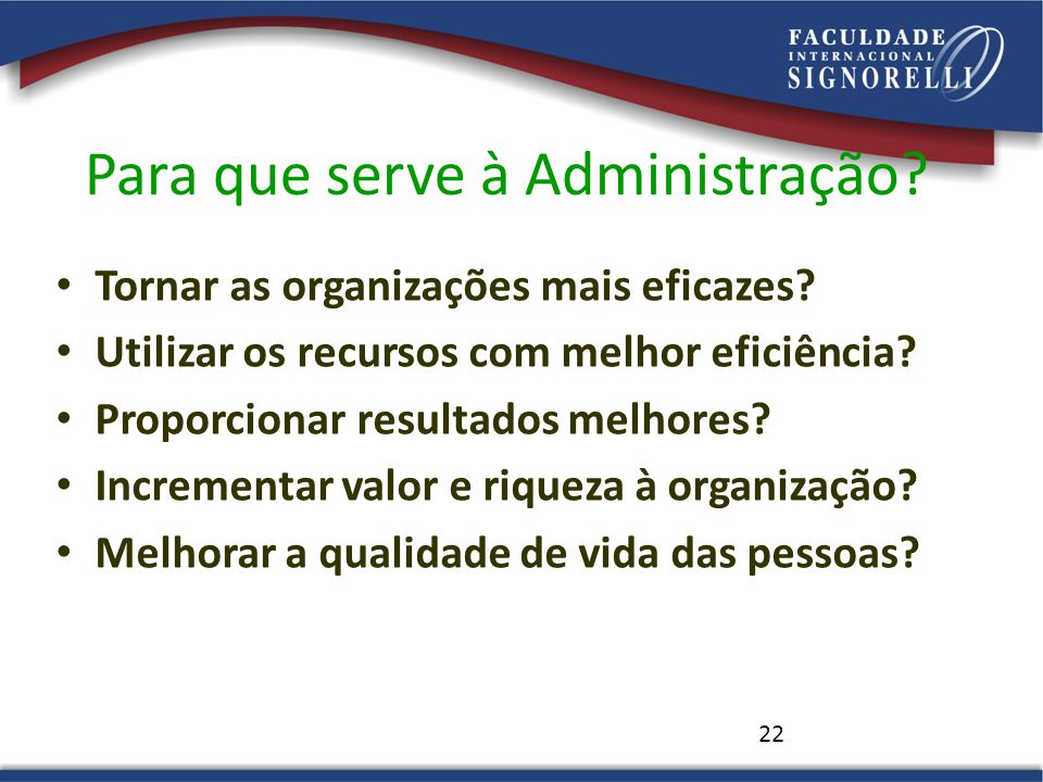 ¿Para que serve a faculdade de administração?