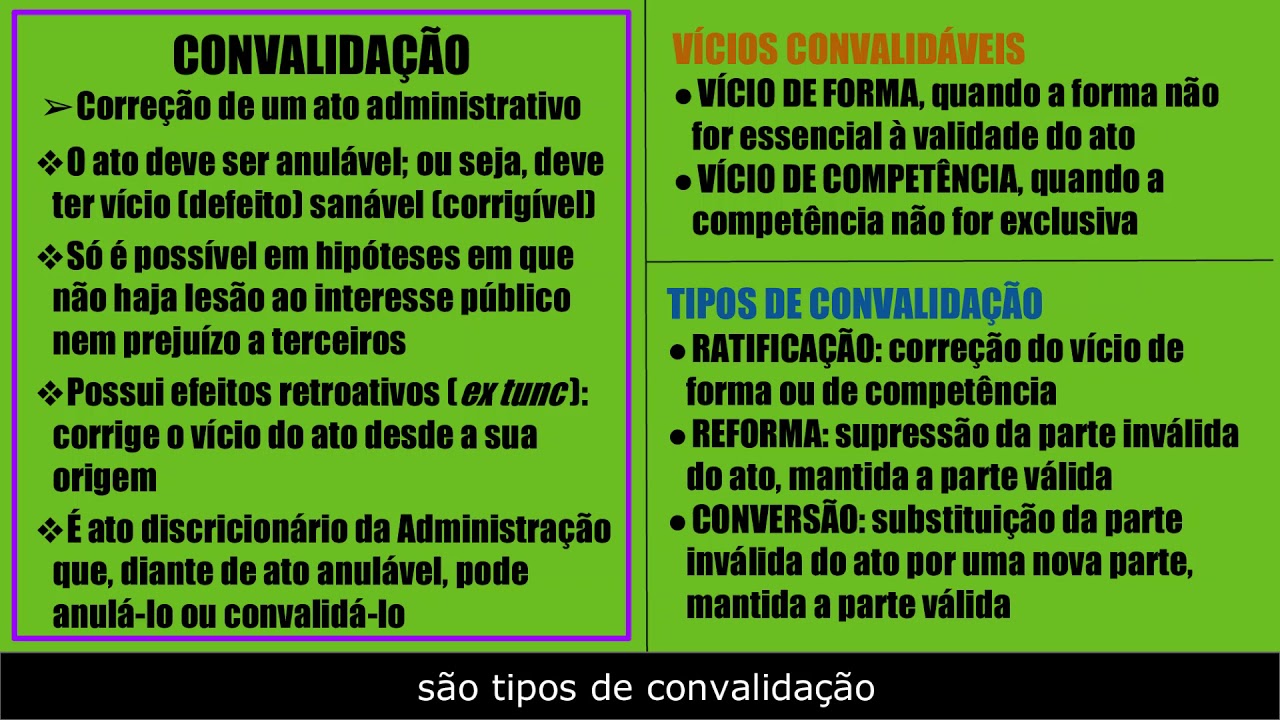 ¿O que é convalidação do ato administrativo?