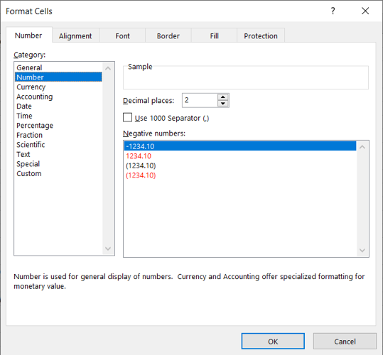 Formatar células como número no Excel