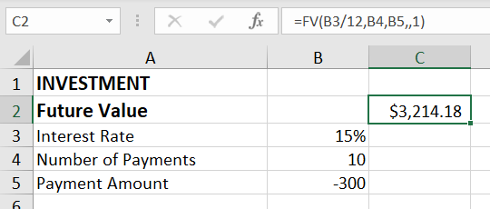 Dados de valor futuro para a tabela de dados no Excel