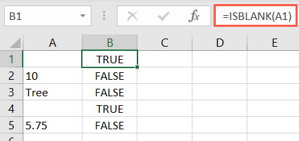 Função ISBLANK no Excel