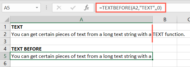 Função TEXTBEFORE usando distinção entre maiúsculas e minúsculas