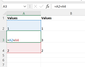 Um exemplo de loop de referência circular resolvido no Excel